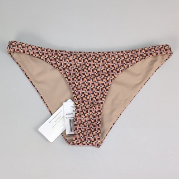 NEW L*Space Shine On Shimmer Camacho Bikini Bottom Multicolor Metallic Geometric - Picture 3 of 11